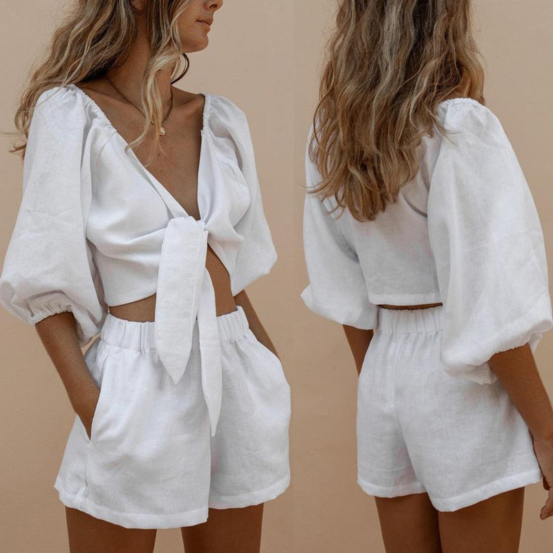 Two Piece White Play Suit